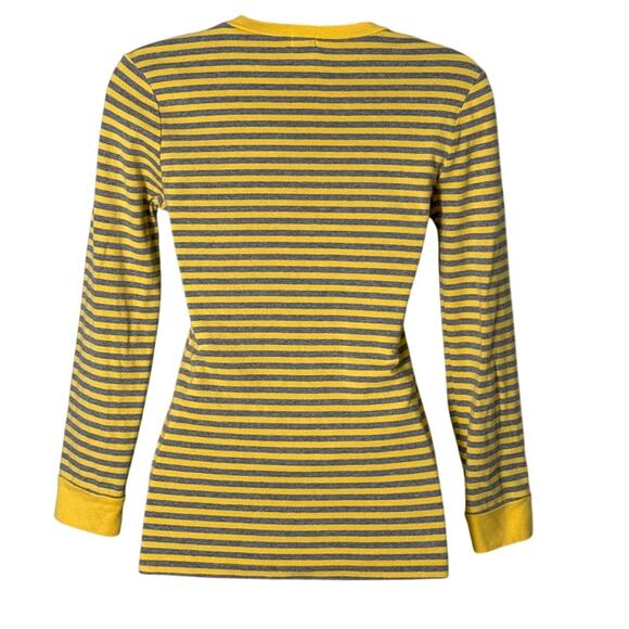 J. Crew Yellow and Gray Striped Crew Neck Shirt Size S - Picture 2 of 6